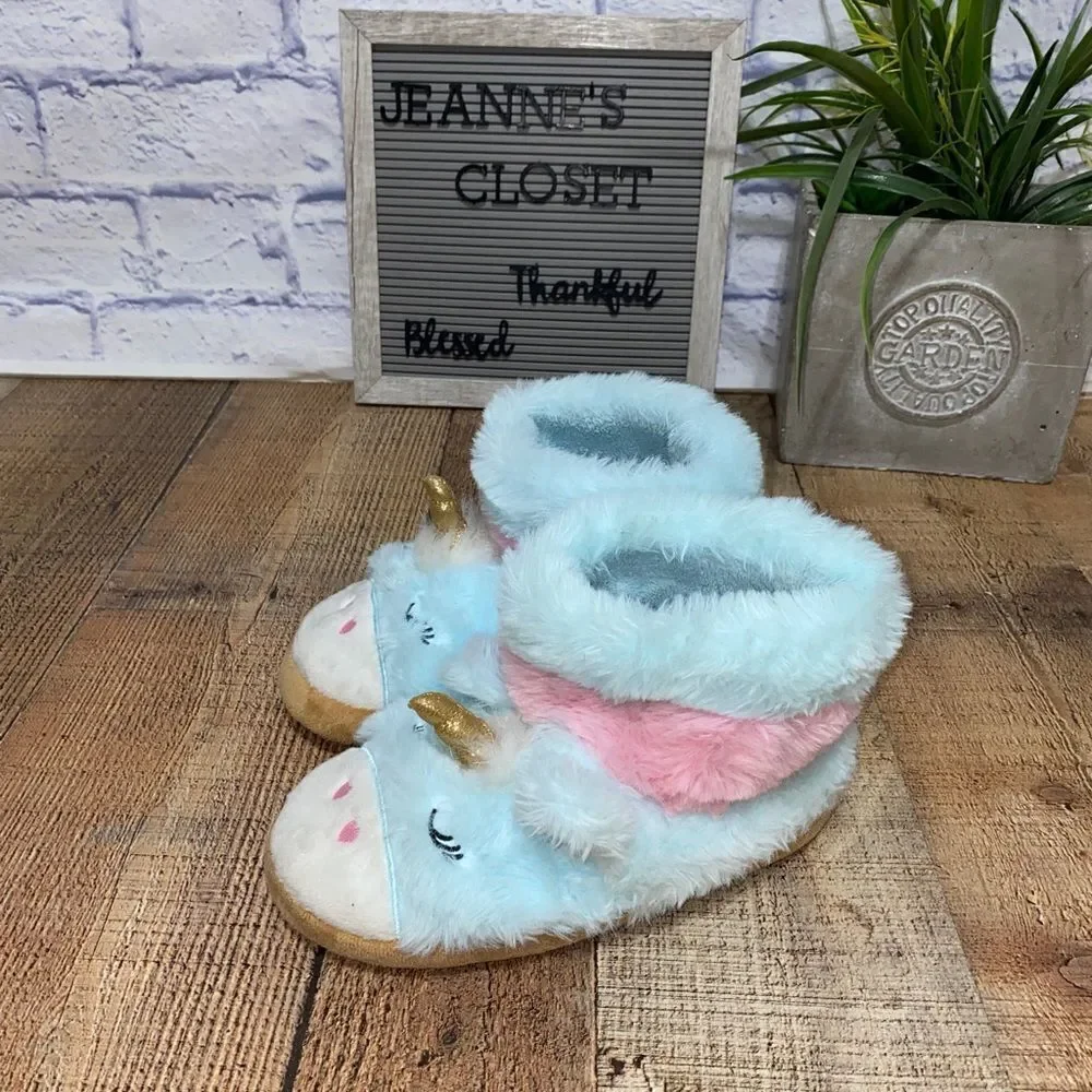 Wonder Nation Little Girl & Big Girl Unicorn Slipper, Sizes 13/1